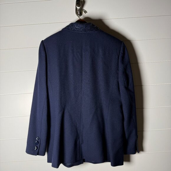 Emily Formal Suit Navy Size 12 Removable Collar, Skirt Pockets, Fully Lined - Picture 4 of 12